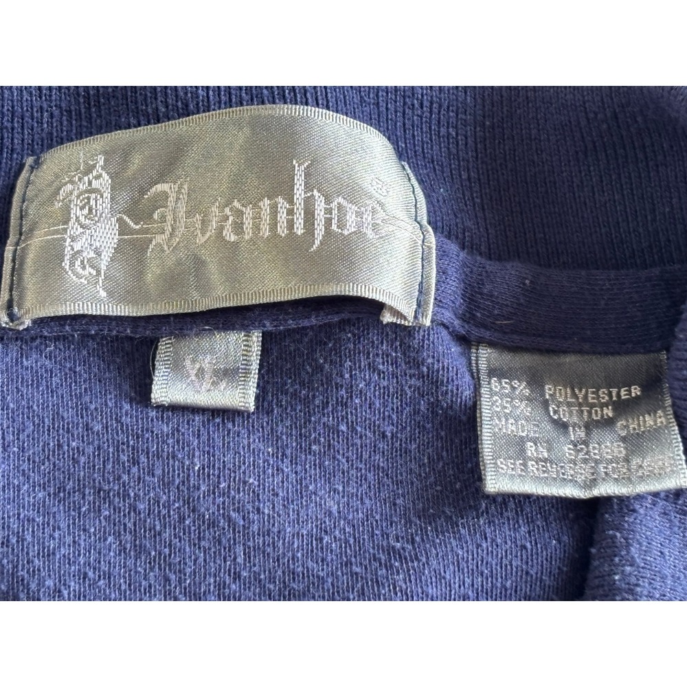 Ivanhoe Mens Navy Blue Short Sleeve Polo Shirt Red Logo XL - Picture 3 of 4